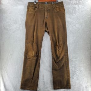 Kuhl Kanvus Jean Vintage Patina Dye Khaki Brown Utility Pants Mens 35x34 (35x31)
